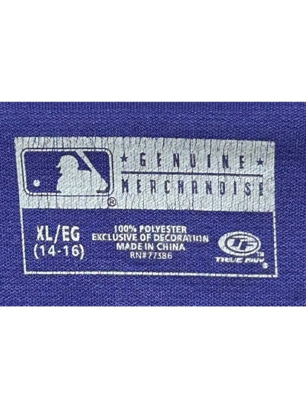Colorado Rockies Black & Purple MLB Jersey XL Youth True Fan Series Baseball Fan